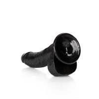 RealRock kaareva realistinen dildo kiveksillä ja imukupilla - 20,5 cm - Musta, kuva 5