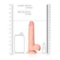 RealRock lige realistisk dildo med testikler og sugekop - 18 cm, billede 7