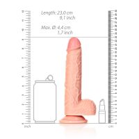 Proste realistyczne dildo RealRock z jądrami i przyssawką - 20,5 cm, zdjęcie 7