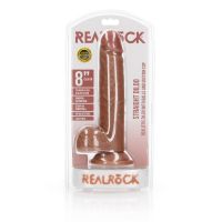 RealRock Dildo Realista Direito com Testículos e Ventosa - 20,5 cm, imagem 2