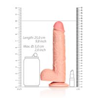 RealRock suora realistinen dildo kiveksillä ja imukupilla - 23 cm, kuva 7