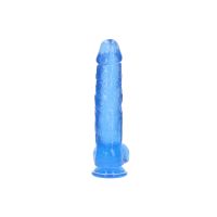 RealRock realistisk dildo med baller - 25,4 cm - Blå, bilde 3