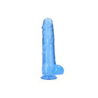 RealRock realistisk dildo med baller - 25,4 cm - Blå, bilde 4