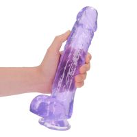 RealRock Realistisk dildo med pung - 25,4 cm - Lila, bild 6