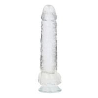 RealRock Realistisk dildo med testikler - 25,4 cm - Transparent, billede 5