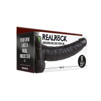 RealRock Strap-on cavo vibrante con testicoli - 23 cm - Nero, immagine 2