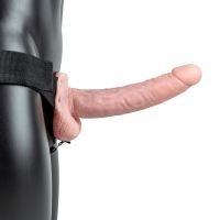 RealRock Vibrating Hul Strap-On med Kugler - 23 cm - Flesh