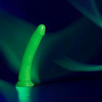 RealRock Slim Realistic Dildo with Suction Cup - Glow in the Dark - 22.5 cm, picture 6