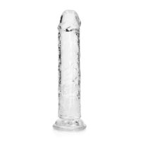 RealRock rett realistisk dildo med sugekopp - 18 cm - Gjennomsiktig