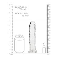 RealRock rett realistisk dildo med sugekopp - 18 cm - Gjennomsiktig, bilde 7