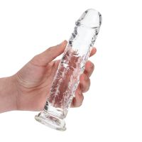 RealRock rett realistisk dildo med sugekopp - 18 cm - Gjennomsiktig, bilde 5