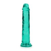RealRock lige realistisk dildo med sugekop - 18 cm - Turkis, billede 2