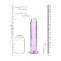 Proste realistyczne dildo RealRock z przyssawką - 20 cm - Fioletowe, zdjęcie 7