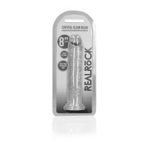 RealRock rett realistisk dildo med sugekopp - 20 cm - Gjennomsiktig, bilde 6