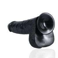 RealRock Extra Large Straight Dildo med kugler - 33 cm - Sort, billede 5