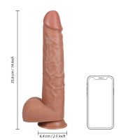 RealRock Extra Large Straight Dildo z jądrami - 35,5 cm - Tan, zdjęcie 7