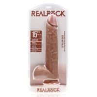 RealRock XXL Dildo z jądrami - 38 cm - Tan, zdjęcie 2