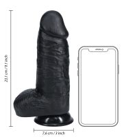 RealRock Gode réaliste extra épais avec testicules - 23 cm - Noir, photo 7