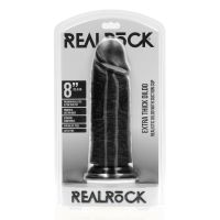 RealRock Extra Thick Straight Dildo without Balls - 20.3 cm - Black, picture 2
