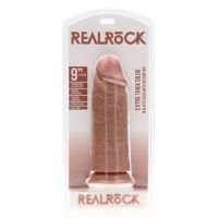 RealRock Extra Thick Straight Dildo uden kugler - 23 cm - Tan, billede 2