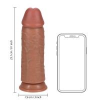 RealRock Extra Thick Straight Dildo uden kugler - 23 cm - Tan, billede 7