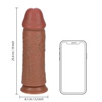 RealRock Extra tyk lige dildo uden kugler - 25,4 cm - tan, billede 7