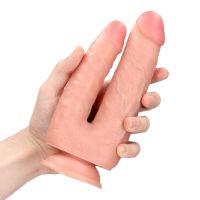 RealRock Double Trouble Dildo - 12,7/15,2 cm - Kjøttsfarget, bilde 6