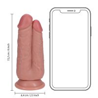 RealRock Dildo Two in One - 12,7/15,2 cm - Cor de pele, imagem 7