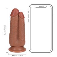 RealRock Two in One - Dildo podwójne 12,7/15,2 cm - Tan, zdjęcie 6