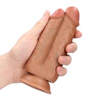 RealRock Two in One - Dildo podwójne 12,7/15,2 cm - Tan, zdjęcie 7
