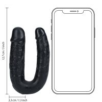 RealRock Gode Double Forme U - 12,7 cm - Noir, photo 7