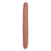 RealRock Slim dobbeltdildo - 30,5 cm - Tan, bilde 5