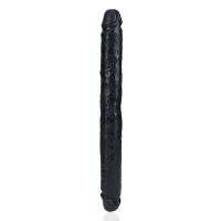 RealRock Slim Dildo Duplo - 35,6 cm - Preto