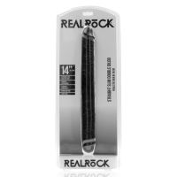 RealRock Slim Dildo Duplo - 35,6 cm - Preto, imagem 2