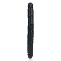RealRock Slim Dildo Duplo - 35,6 cm - Preto, imagem 4