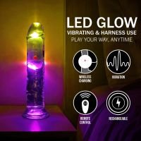 RealRock Dildo Vibratório Reto LED - 18 cm - Transparente, imagem 7