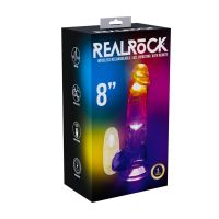 RealRock LED Vibrating Straight Cock with Balls - 20 cm - Transparent, picture 6