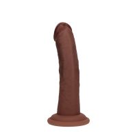 RealRock buet realistisk dildo i dual density-silikone med sugekop - 15,5 cm - Brun