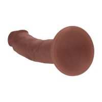 RealRock buet realistisk dildo i dual density-silikone med sugekop - 15,5 cm - Brun, billede 4