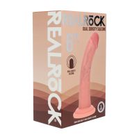 RealRock Dual Density böjd realistisk dildo i silikon med sugpropp - 15,5 cm - Hudfärgad, bild 5