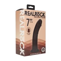 RealRock Gode réaliste courbé double densité en silicone avec ventouse - 18,5 cm - Noir, photo 5