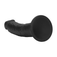 RealRock Gode réaliste courbé double densité en silicone avec ventouse - 18,5 cm - Noir, photo 4
