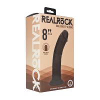RealRock Dildo Realista Curvo em Silicone de Dupla Densidade com Ventosa - 20,5 cm - Preto, imagem 5
