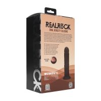 RealRock Dildo Realista Curvo em Silicone de Dupla Densidade com Ventosa - 20,5 cm - Preto, imagem 6