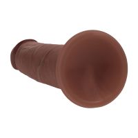 RealRock Kaksikerroksinen realistinen silikonidildo liukuvalla iholla - 15,5 cm - Ruskea, kuva 4
