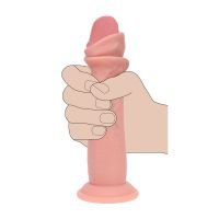 RealRock Dwuwarstwowe silikonowe realistyczne dildo Sliding Skin - 20,5 cm - Cieliste, zdjęcie 5
