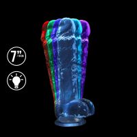 RealRock Vibrerende LED-dildo med sugekopp - 18 cm