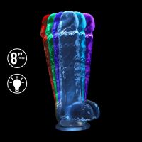 RealRock by Shots - Gode réaliste rechargeable avec LED et ventouse - 22 cm - Transparent