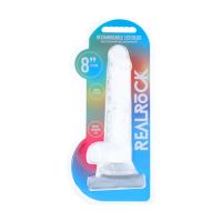 RealRock by Shots - Gode réaliste rechargeable avec LED et ventouse - 22 cm - Transparent, photo 2
