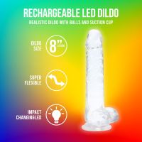 RealRock by Shots - Gode réaliste rechargeable avec LED et ventouse - 22 cm - Transparent, photo 6